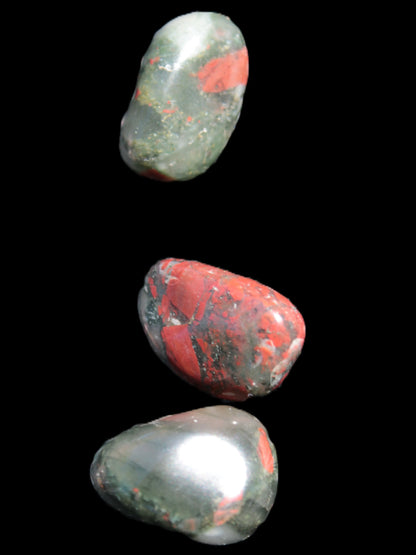 African Bloodstone 3 tumbled stones 18-20mm 11.6g Rocks and Things