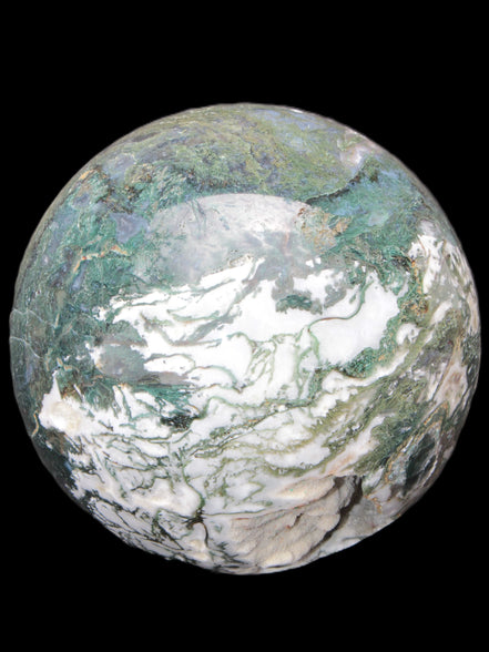 Amazing Ocean Moss Agate sphere with geode cave 4500g - Rocks and Things Store