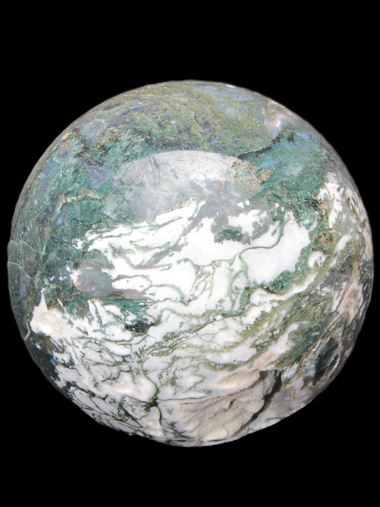 Amazing Ocean Moss Agate sphere with geode cave 4500g Rocks and Things