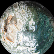Amazing Ocean Moss Agate sphere with geode cave 4500g - Rocks and Things Store