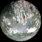 Amazing Ocean Moss Agate sphere with geode cave 4500g - Rocks and Things Store