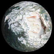 Amazing Ocean Moss Agate sphere with geode cave 4500g - Rocks and Things Store