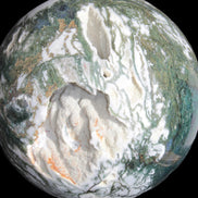 Amazing Ocean Moss Agate sphere with geode cave 4500g - Rocks and Things Store