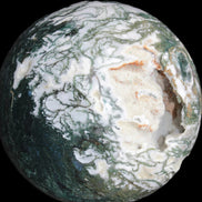 Amazing Ocean Moss Agate sphere with geode cave 4500g - Rocks and Things Store