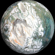 Amazing Ocean Moss Agate sphere with geode cave 4500g - Rocks and Things Store