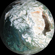 Amazing Ocean Moss Agate sphere with geode cave 4500g - Rocks and Things Store