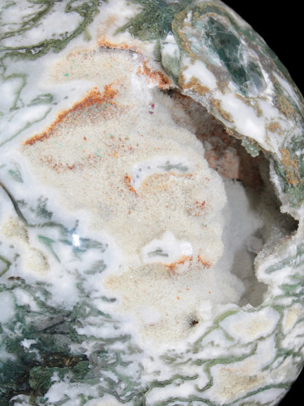 Amazing Ocean Moss Agate sphere with geode cave 4500g - Rocks and Things Store