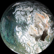 Amazing Ocean Moss Agate sphere with geode cave 4500g - Rocks and Things Store