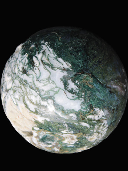 Amazing Ocean Moss Agate sphere with geode cave 4500g Rocks and Things