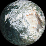 Amazing Ocean Moss Agate sphere with geode cave 4500g - Rocks and Things Store