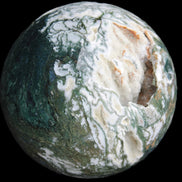 Amazing Ocean Moss Agate sphere with geode cave 4500g - Rocks and Things Store