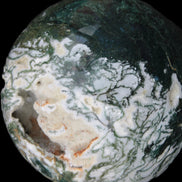 Amazing Ocean Moss Agate sphere with geode cave 4500g Rocks and Things