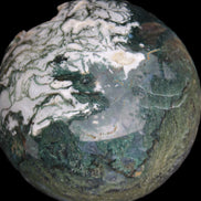 Amazing Ocean Moss Agate sphere with geode cave 4500g Rocks and Things