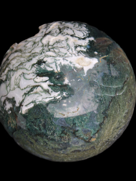 Amazing Ocean Moss Agate sphere with geode cave 4500g Rocks and Things