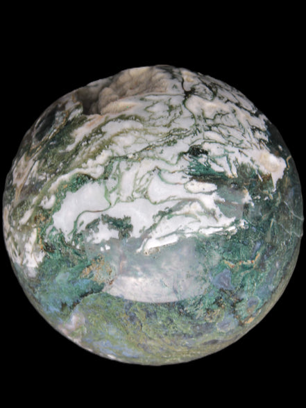 Amazing Ocean Moss Agate sphere with geode cave 4500g Rocks and Things