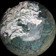 Amazing Ocean Moss Agate sphere with geode cave 4500g Rocks and Things