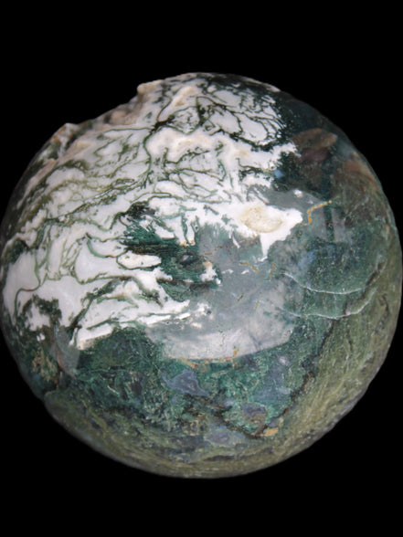 Amazing Ocean Moss Agate sphere with geode cave 4500g Rocks and Things