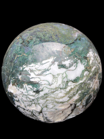 Amazing Ocean Moss Agate sphere with geode cave 4500g - Rocks and Things Store