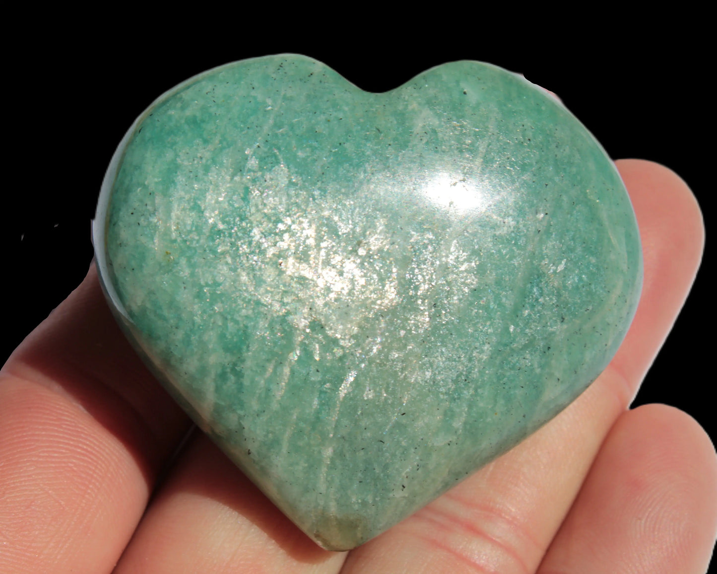 Amazonite heart from Madagascar 154g Rocks and Things