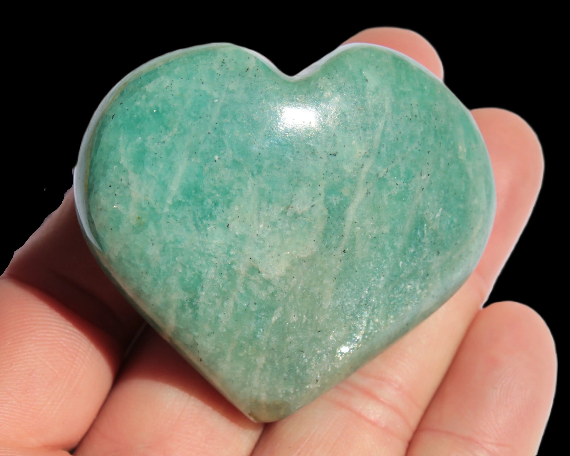 Amazonite heart from Madagascar 154g Rocks and Things