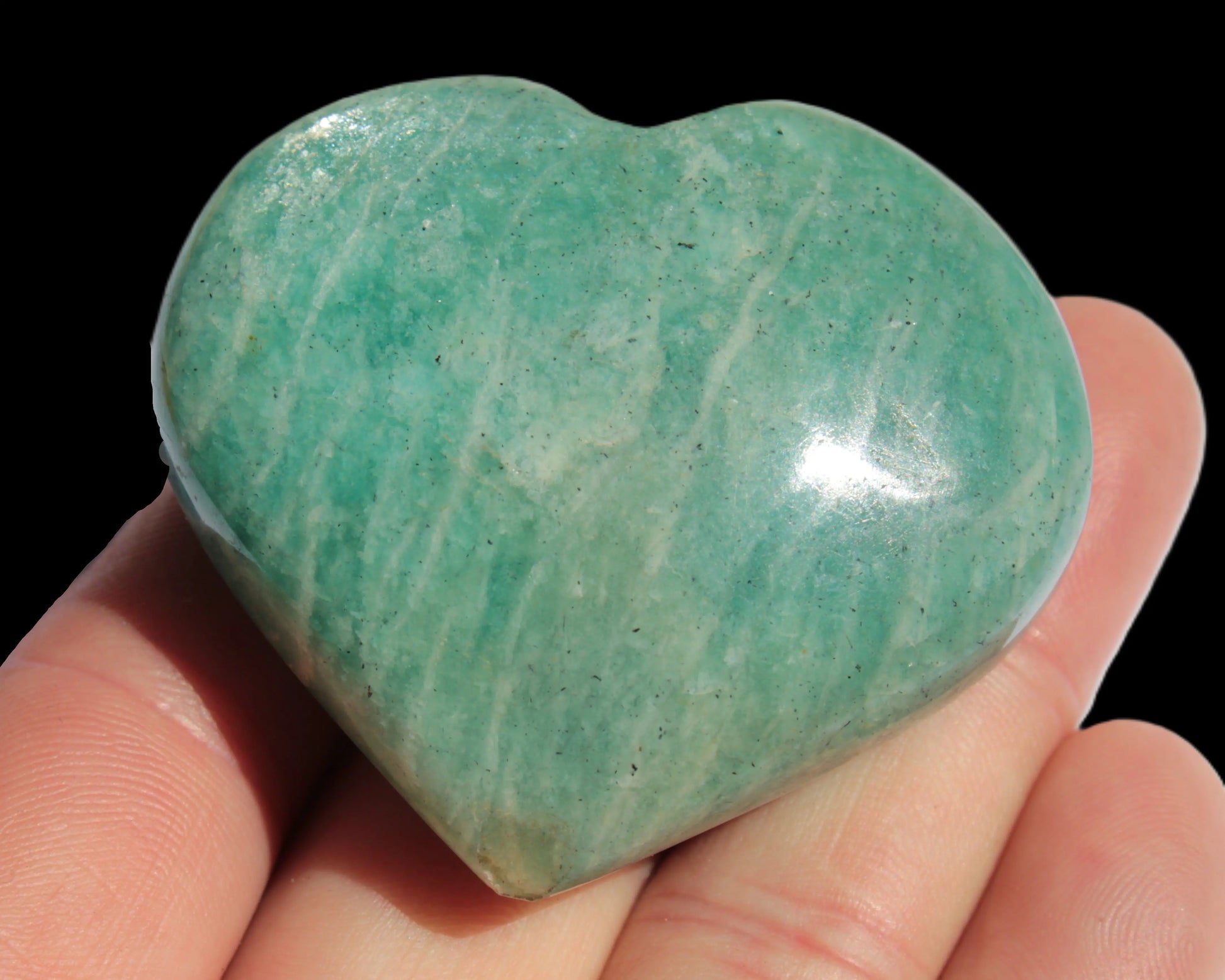 Amazonite heart from Madagascar 154g Rocks and Things