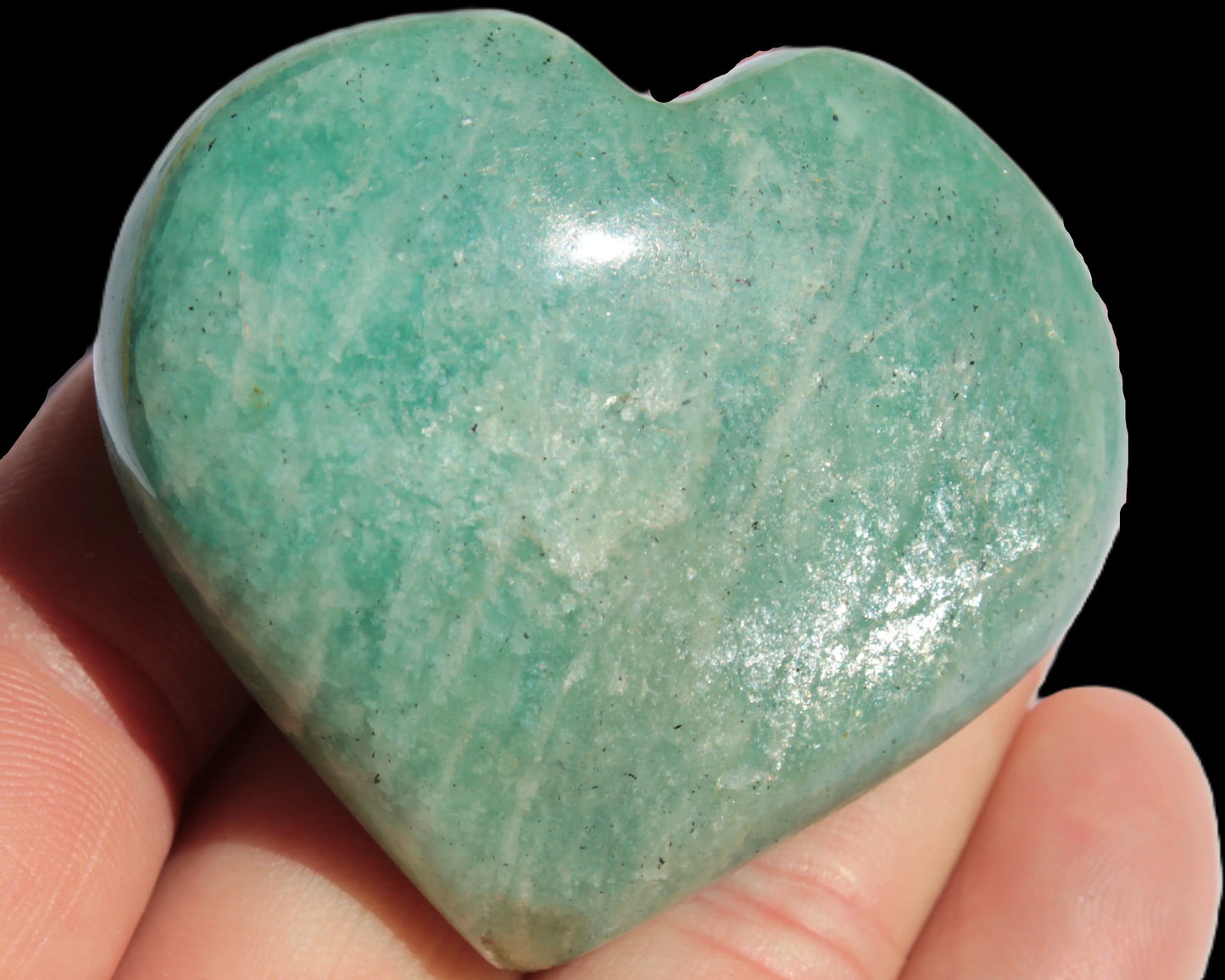 Amazonite heart from Madagascar 154g Rocks and Things