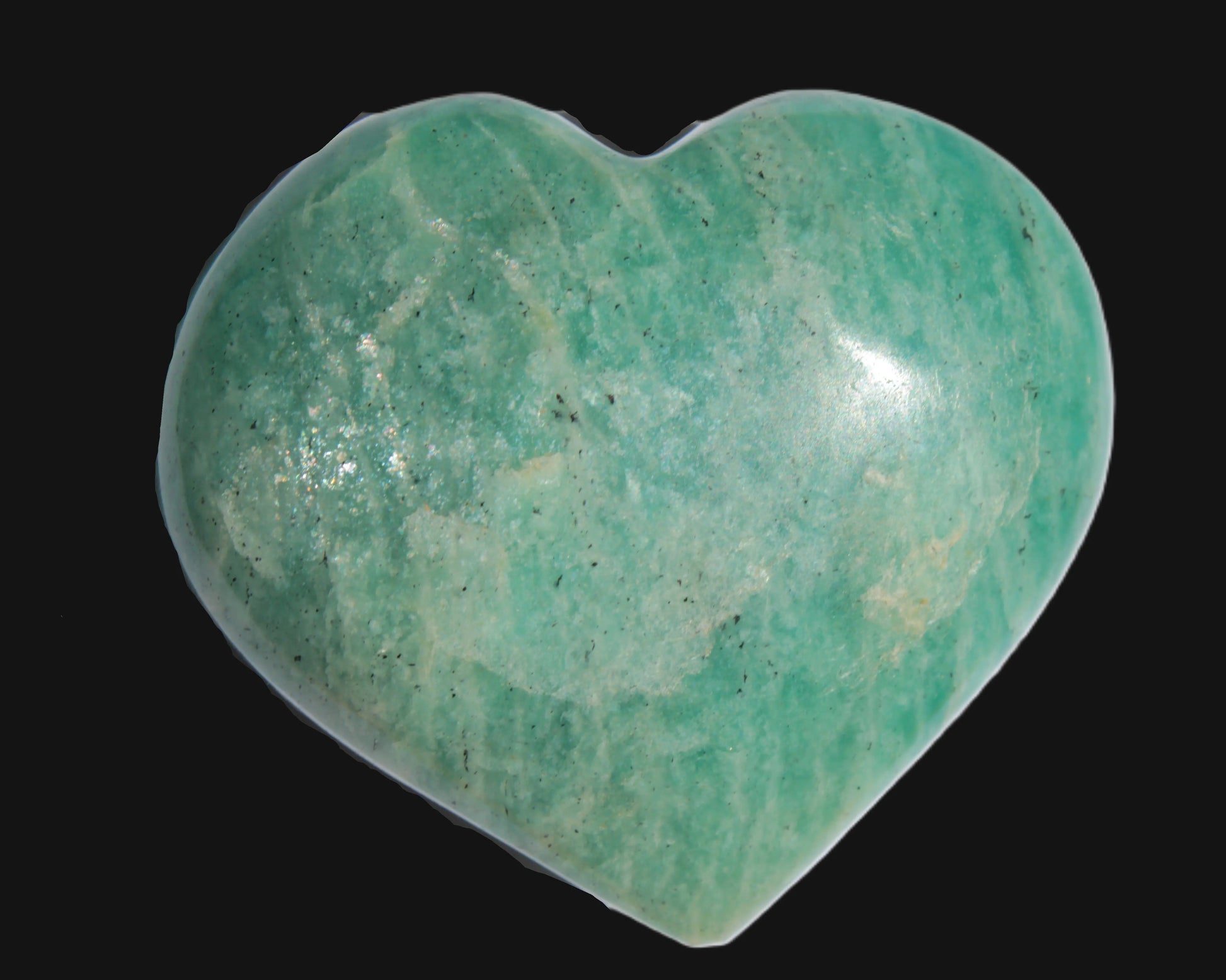 Amazonite heart from Madagascar 154g Rocks and Things