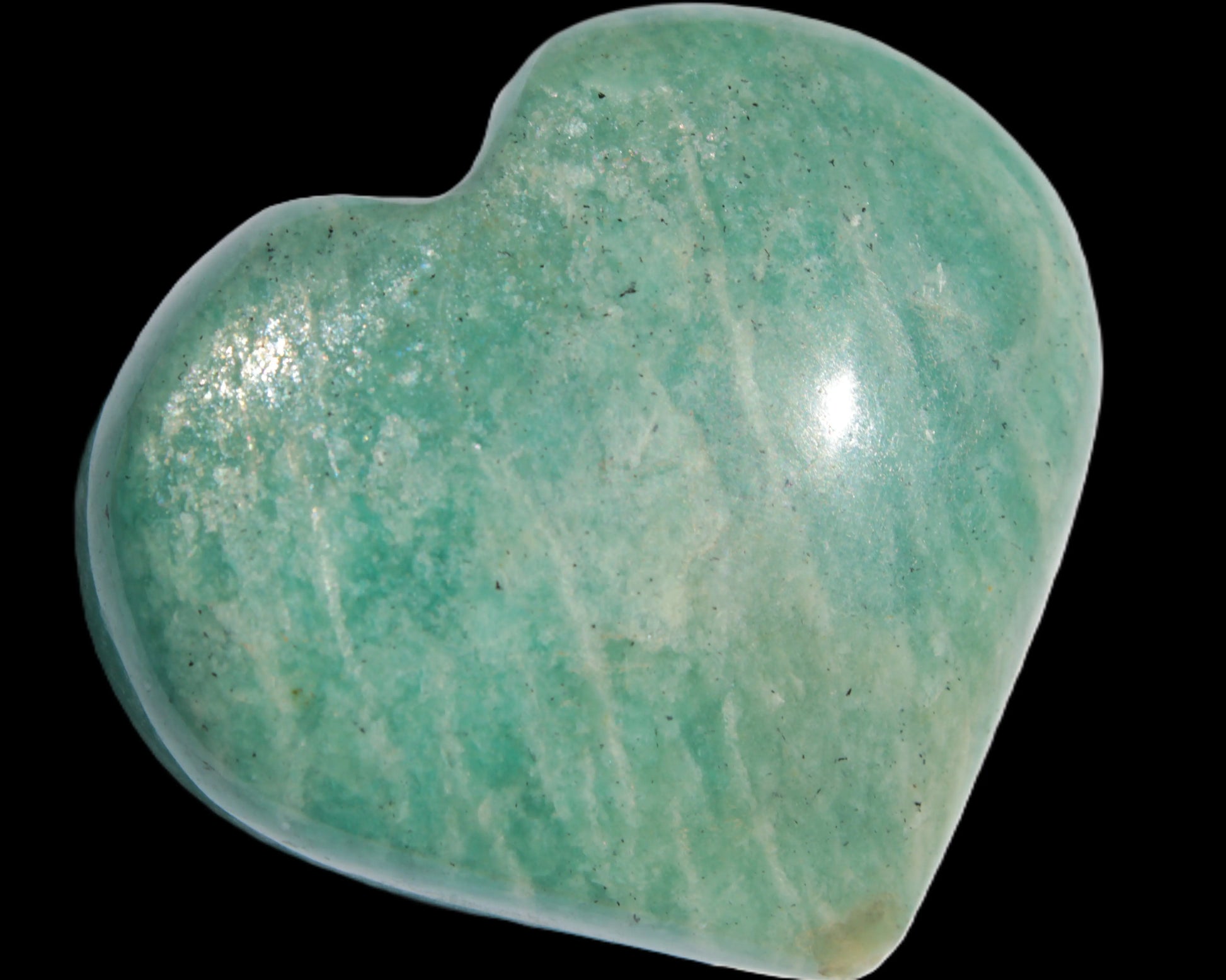 Amazonite heart from Madagascar 154g Rocks and Things