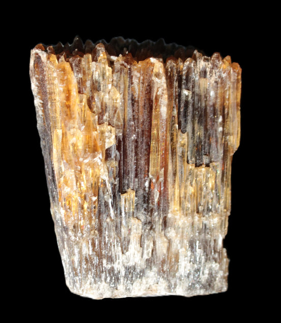 Amber Calcite phosphorescent crystal 127g in sunlight - Rocks and Things Store