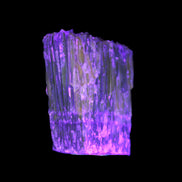 Amber Calcite phosphorescent crystal 127g in UV light - Rocks and Things Store