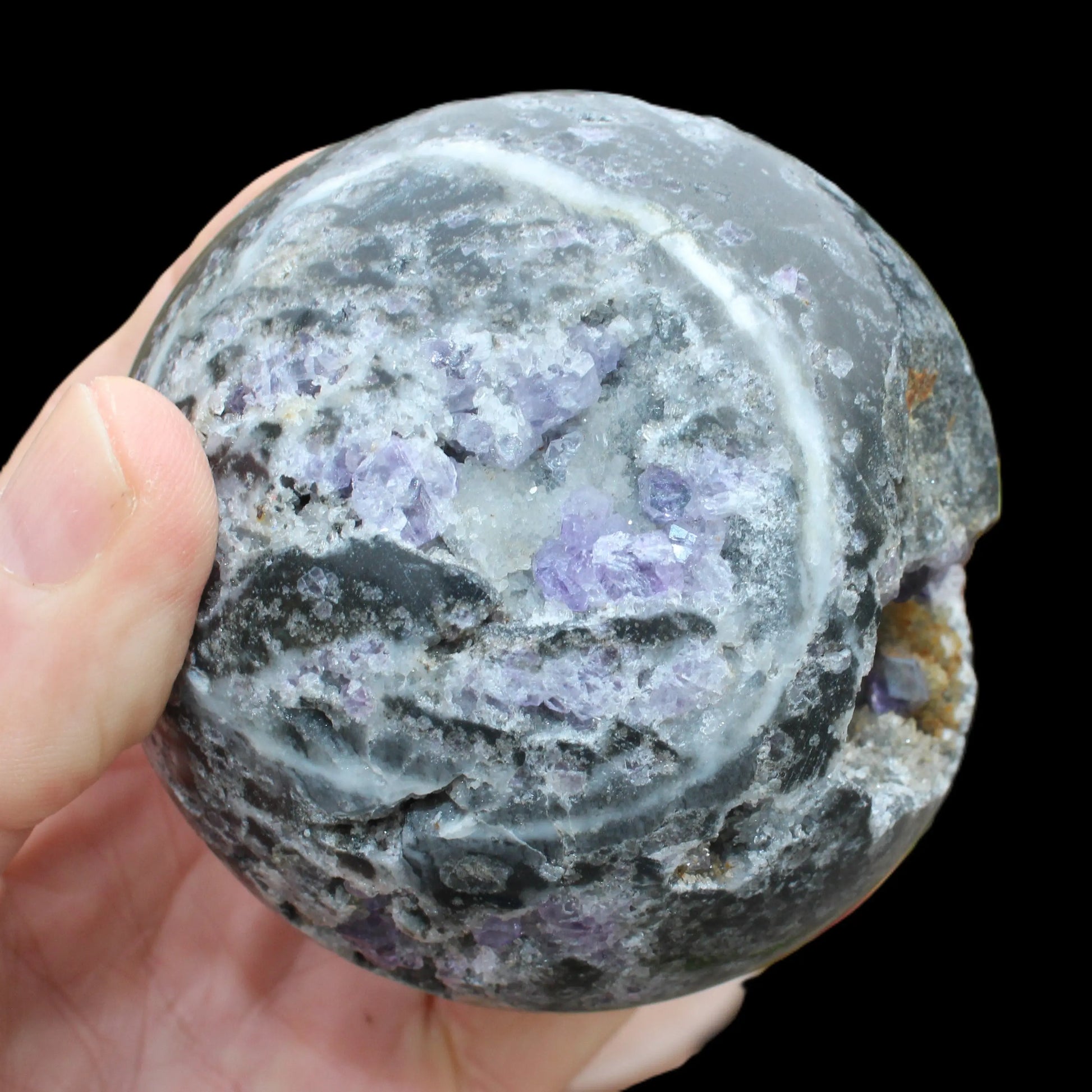 Amethyst Sphalerite sphere 713g Rocks and Things