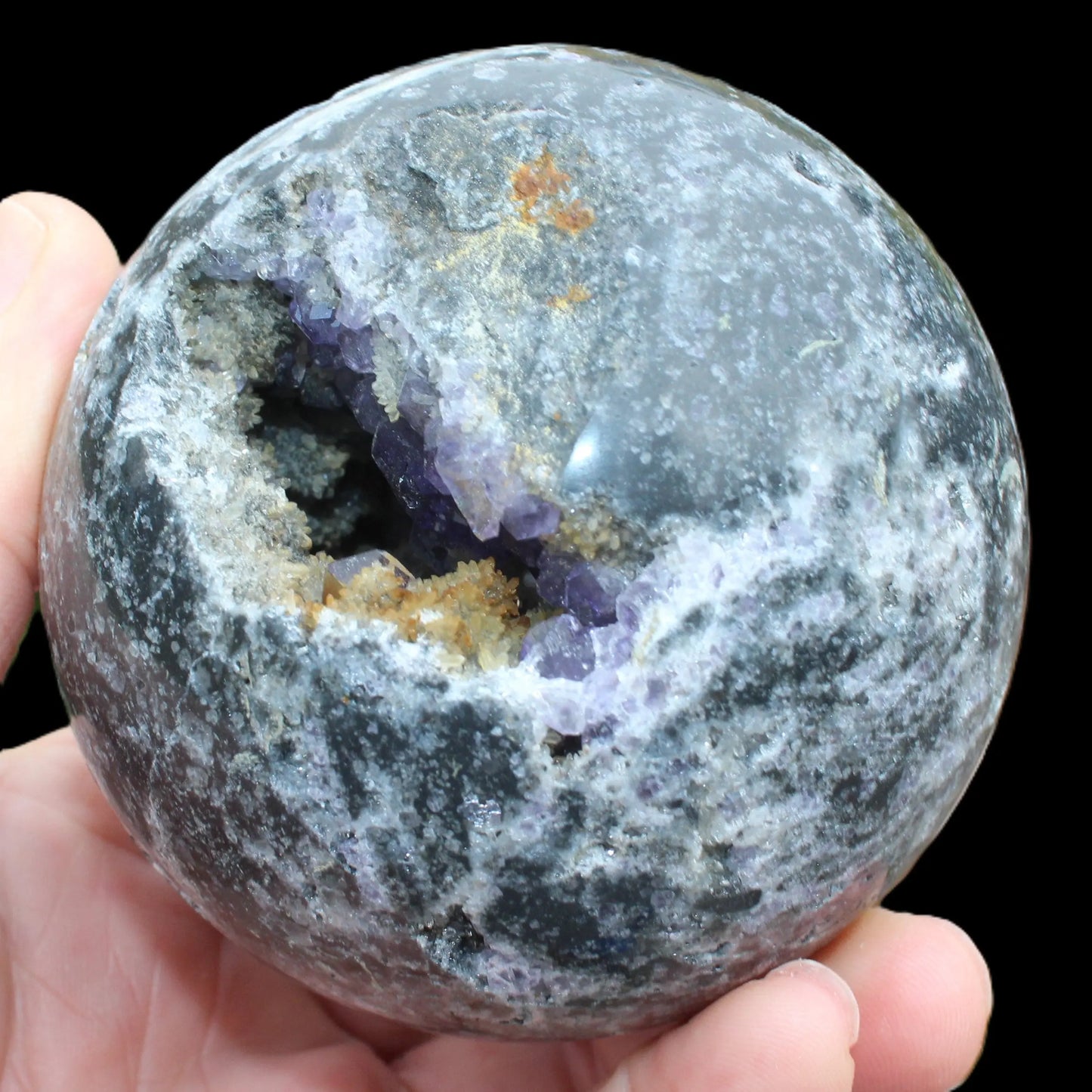 Amethyst Sphalerite sphere 713g Rocks and Things