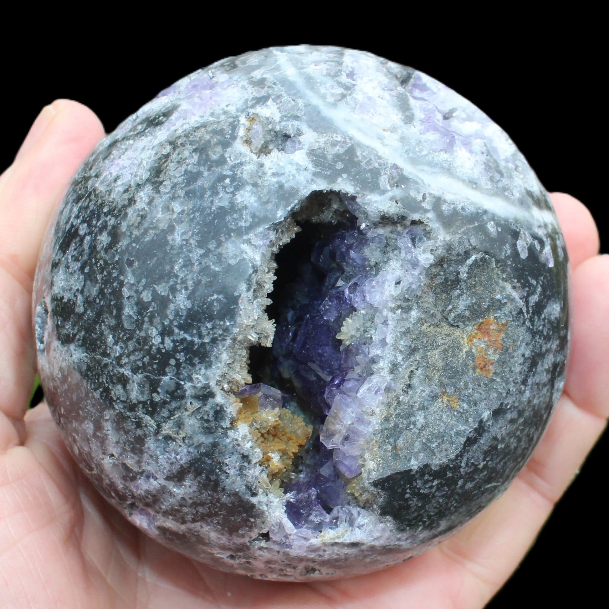 Amethyst Sphalerite sphere 713g Rocks and Things