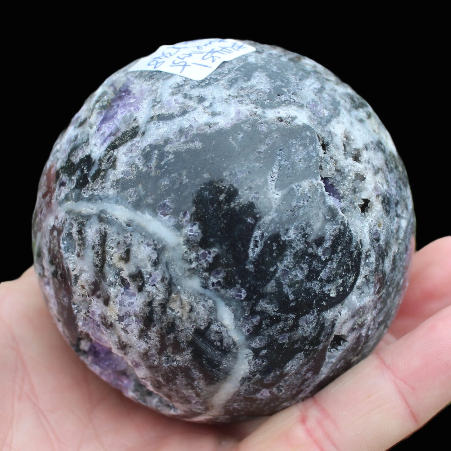 Amethyst Sphalerite sphere 713g Rocks and Things