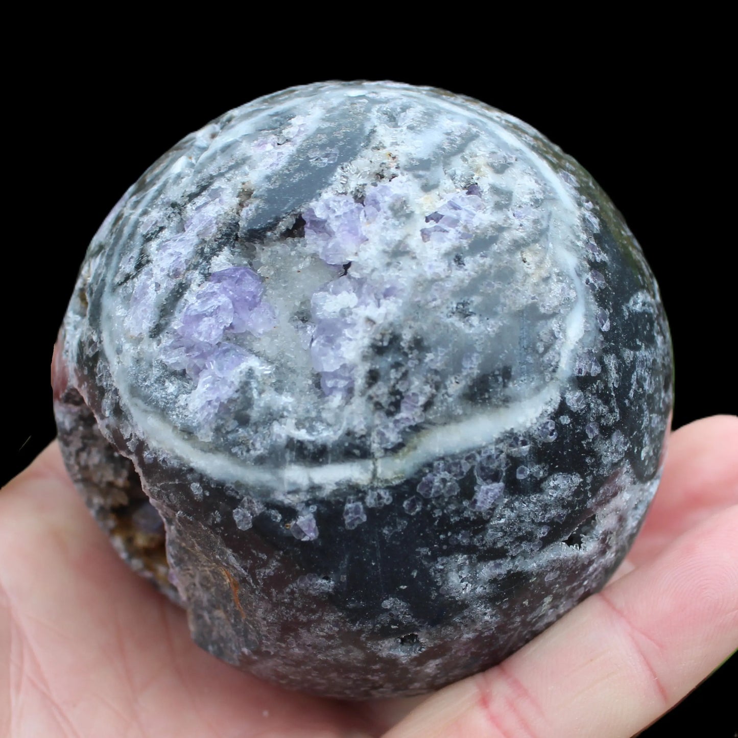 Amethyst Sphalerite sphere 713g Rocks and Things