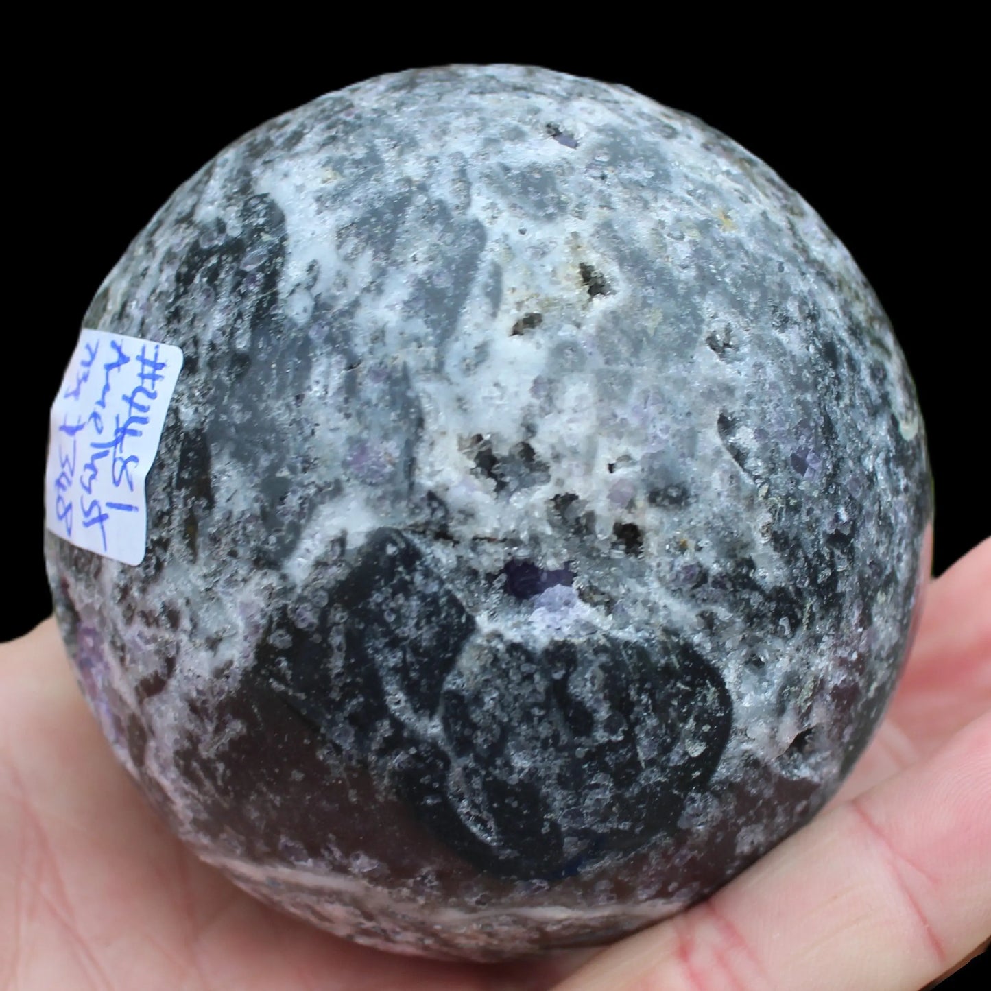 Amethyst Sphalerite sphere 713g Rocks and Things