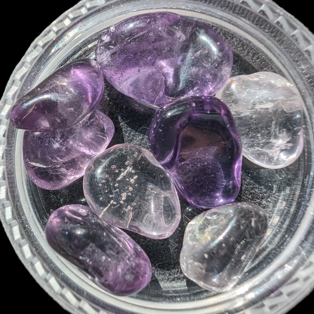 Amethyst tiny polished crystals from Brazil 8-9g Rocks and Things