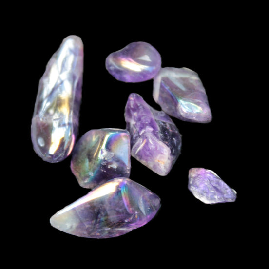 Angel Aura 5-7 Amethyst titanium electroplated crystals 8g Rocks and Things