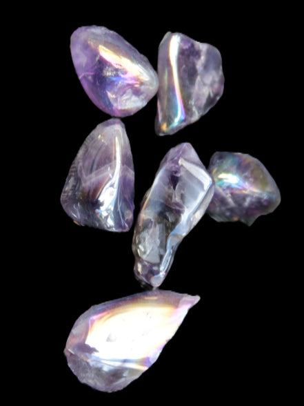 Angel Aura 5-7 Amethyst titanium electroplated crystals 8g Rocks and Things
