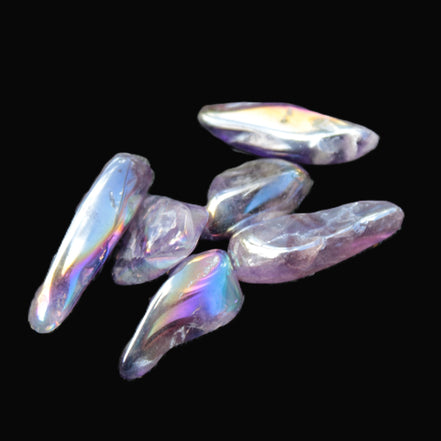 Angel Aura 5-7 Amethyst titanium electroplated crystals 8g Rocks and Things