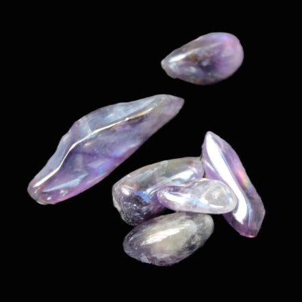 Angel Aura 5-7 Amethyst titanium electroplated crystals 8g Rocks and Things