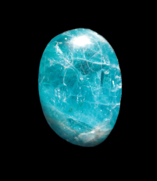 Awesome Neon Blue Apatite tumbled stone 26mm 7.7g Rocks and Things Store
