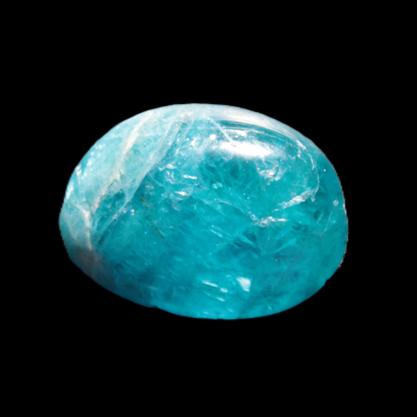 Awesome Neon Blue Apatite tumbled stone 26mm 7.7g Rocks and Things Store