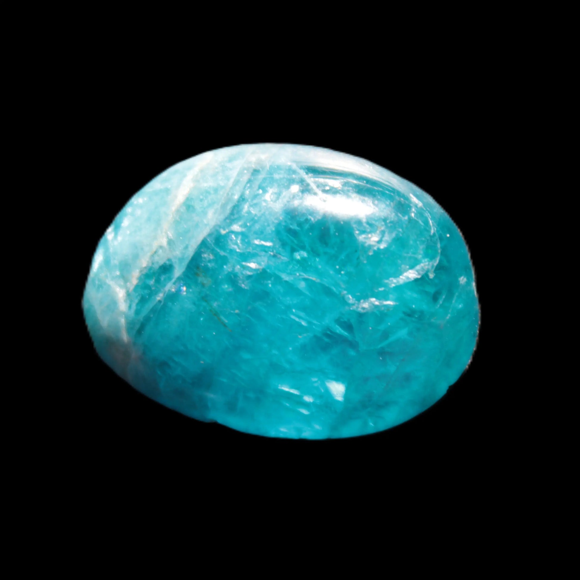 Awesome Neon Blue Apatite tumbled stone 26mm 7.7g Rocks and Things Store