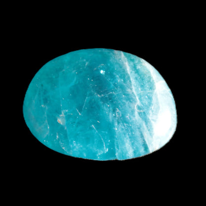 Awesome Neon Blue Apatite tumbled stone 26mm 7.7g Rocks and Things Store