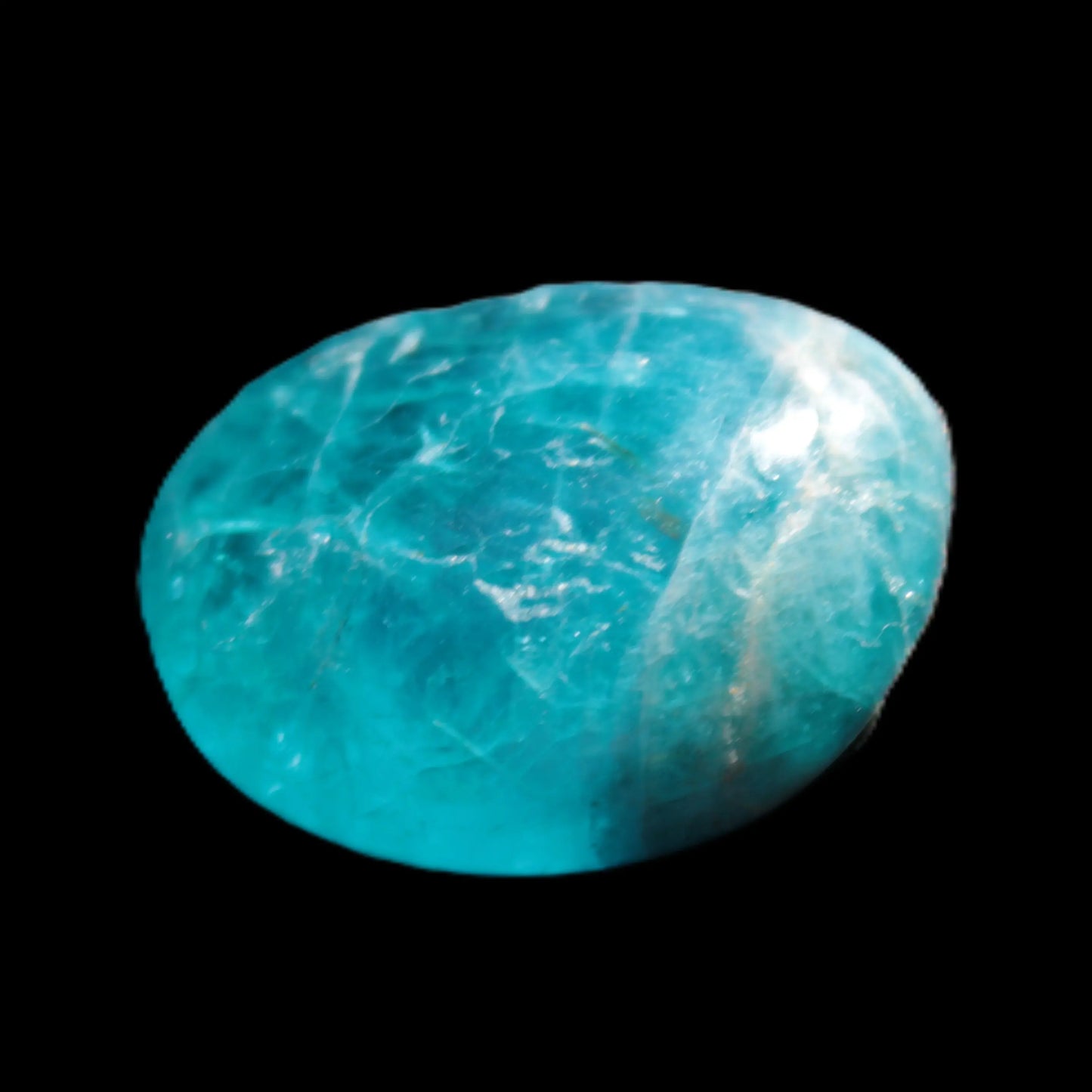 Awesome Neon Blue Apatite tumbled stone 26mm 7.7g Rocks and Things Store