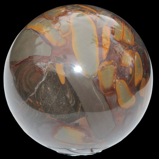 Bamboo Leaf Jasper sphere 84mm 439g Rocks and Things