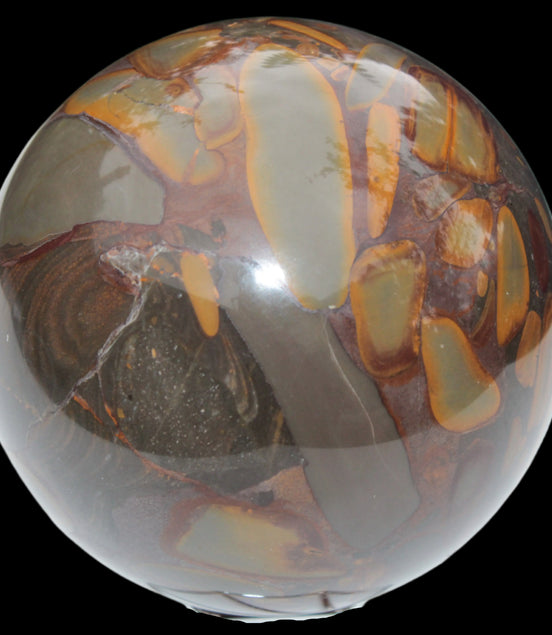 Bamboo Leaf Jasper sphere 84mm 439g Rocks and Things
