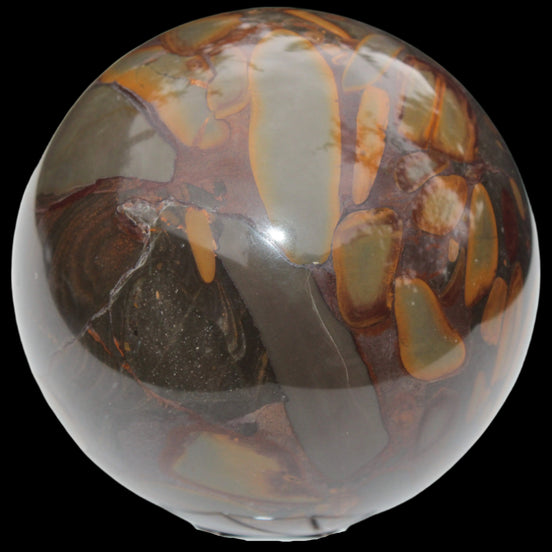 Bamboo Leaf Jasper sphere 84mm 439g - Rocks and Things Store
