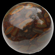Bamboo Leaf Jasper sphere 84mm 439g - Rocks and Things Store